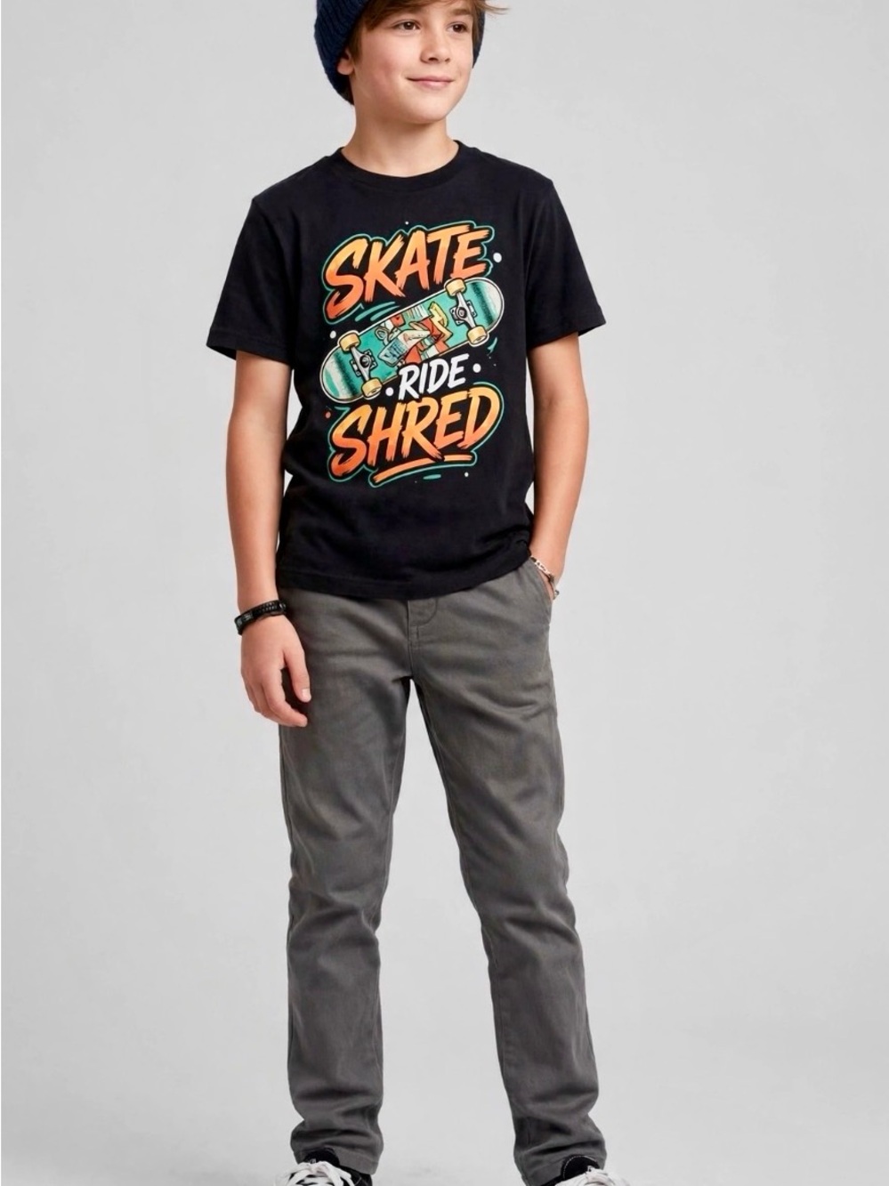 RSQ Boys Size 10 Charcoal Gray Chino Slim Fit Pants -Skater- Uniform